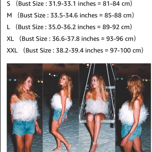 🎉 New 100% Real Ostrich Feathers Crop Top - Picture 13 of 17